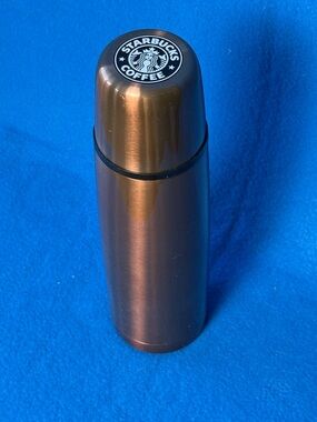 Starbucks 2008 16oz Insulated Stainless Travel Coffee Bullet Thermos GUC 3 Pc